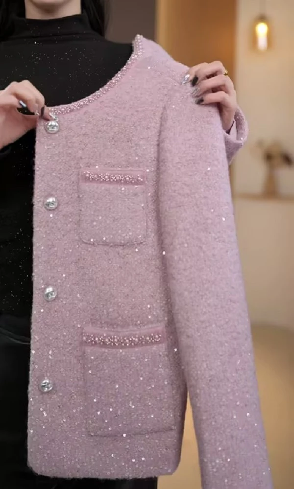 【AL】2025女士春季新款小香风短款圆领时尚年轻香风外套洋气气质