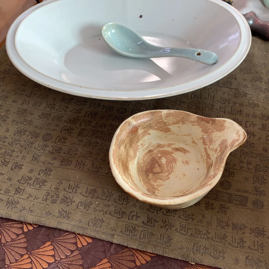 陶景德镇粗陶复古盘碗微瑕