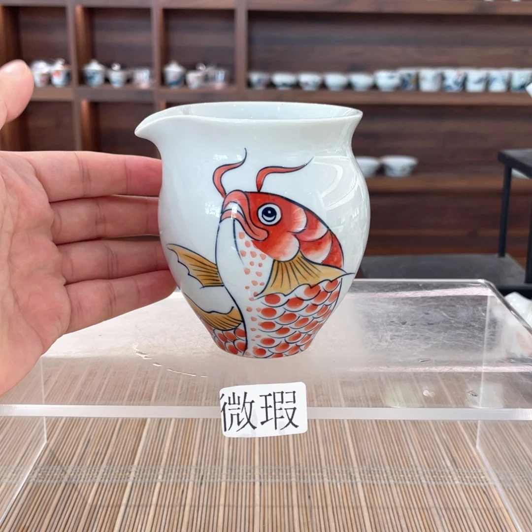 釉下手绘茶具微瑕