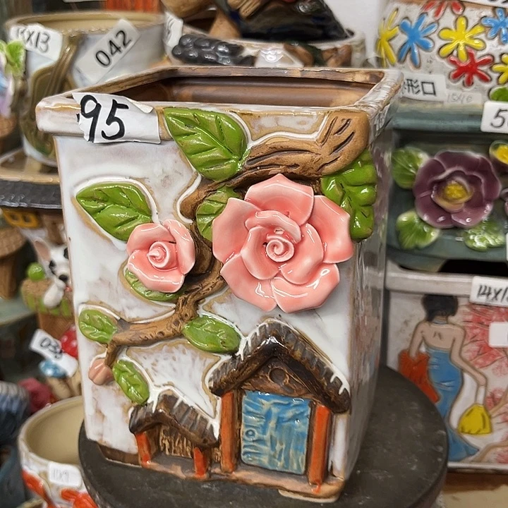 粗陶材质多肉花盆