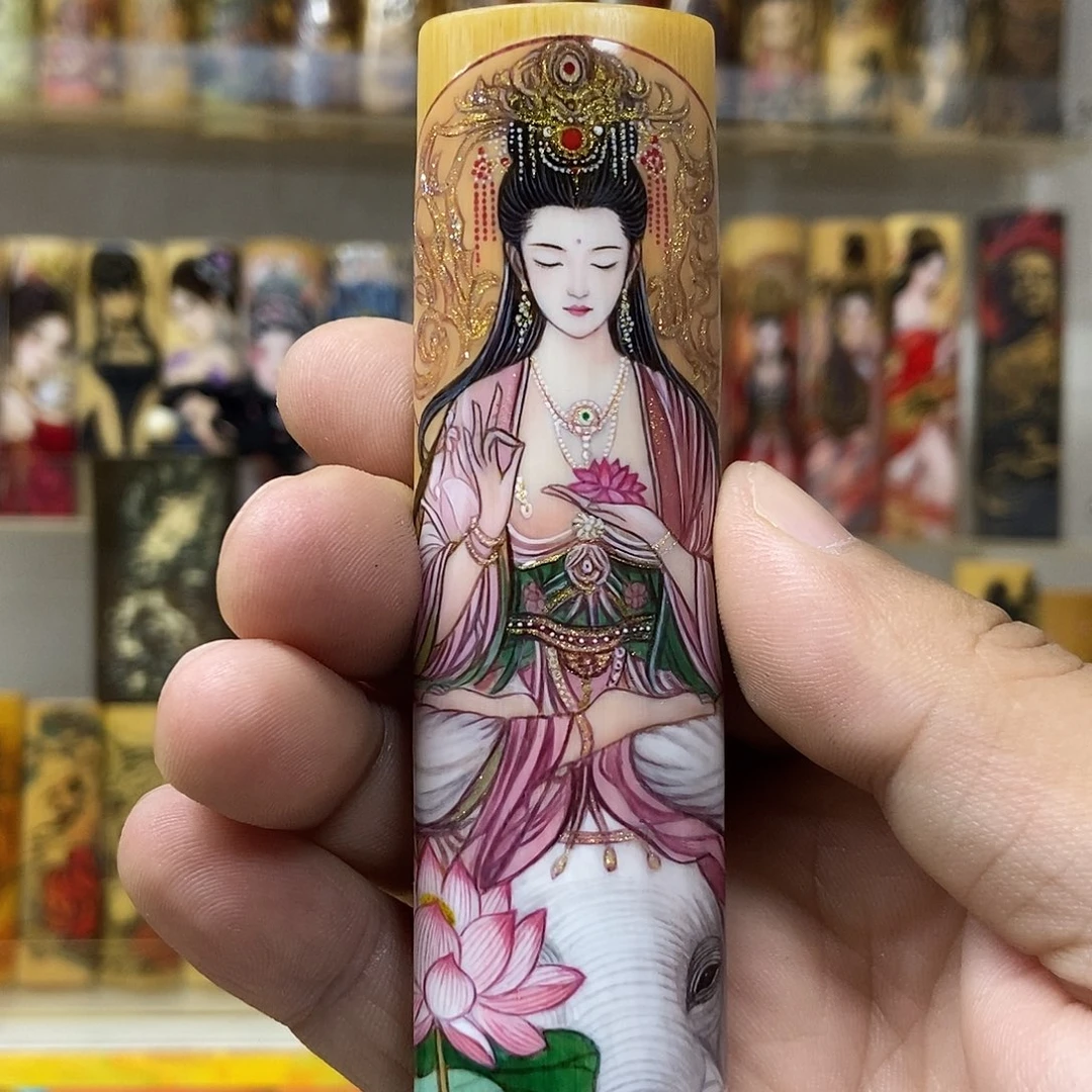 竹大川老师重彩新国风普贤菩萨