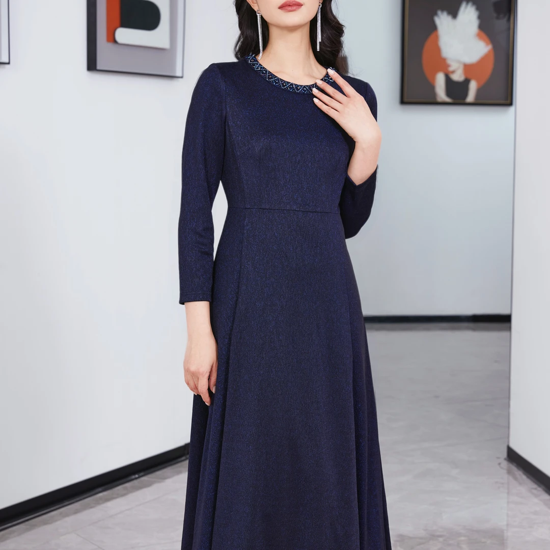 春秋冬新款时尚减龄高端大气连衣裙