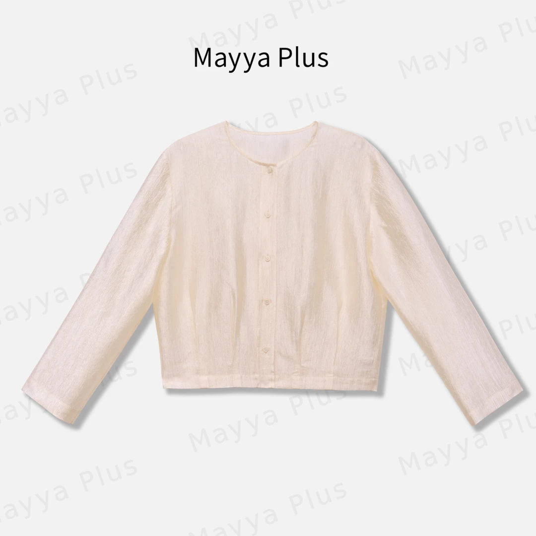 【晨烟】Mayya Plus麦芽定制秋季醋酸上衣肌理感百搭女外套32536189