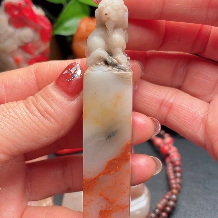 田黄石红田黄石手把件印章闲章