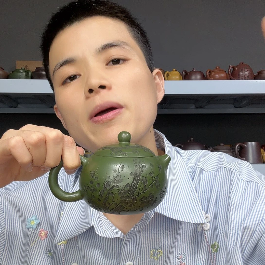 底槽青茶壶民间手艺人全手工制作