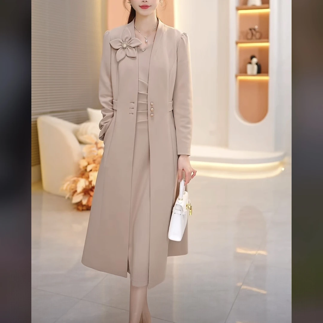 【外套+连衣裙】SJYH2953早秋新款气质时尚优雅减龄洋气两件套裙