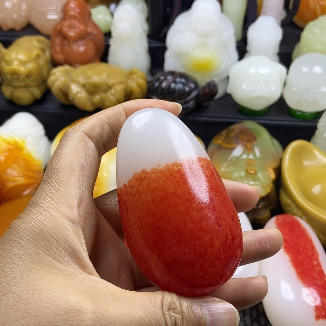 无花朵原石手把件