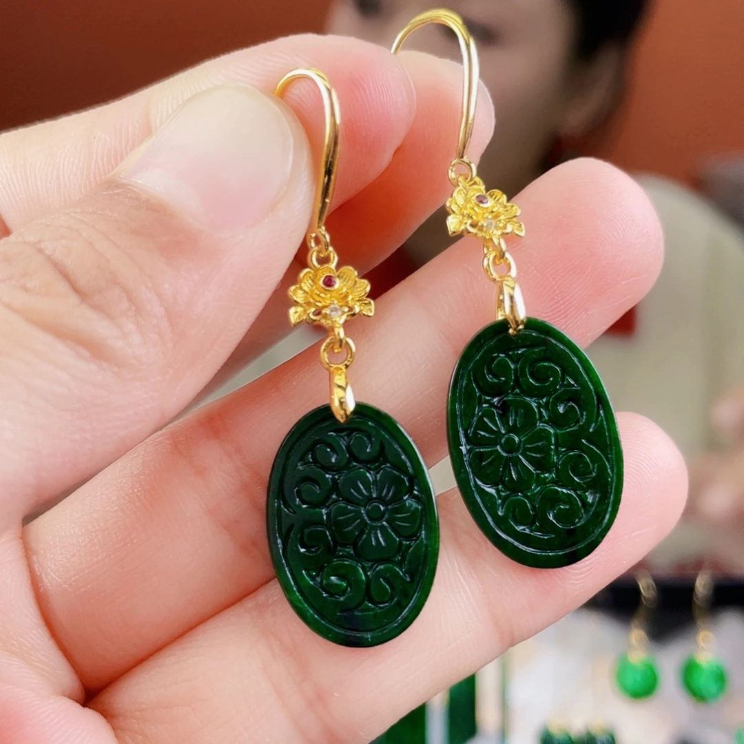 翡翠未镶嵌耳饰饰品