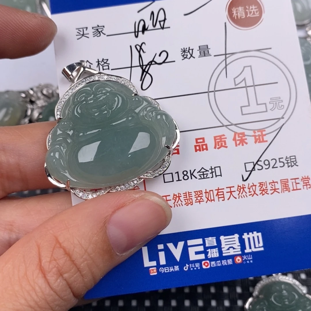 秋***丽翡翠银S925镶嵌颈饰