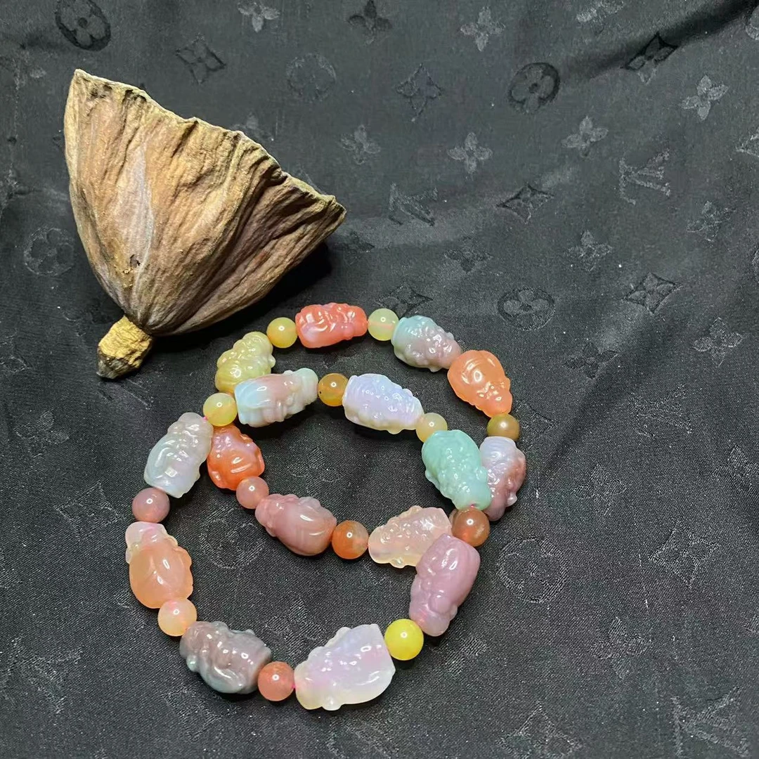 【玉合缘】天然盐源玛瑙财神手串-多样性发一 2257