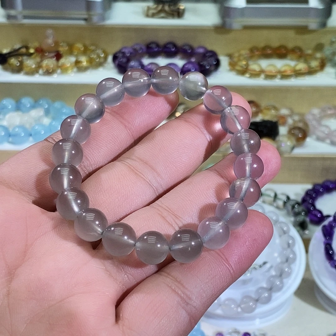 水晶手链未镶嵌灰兔毛水晶手串10m