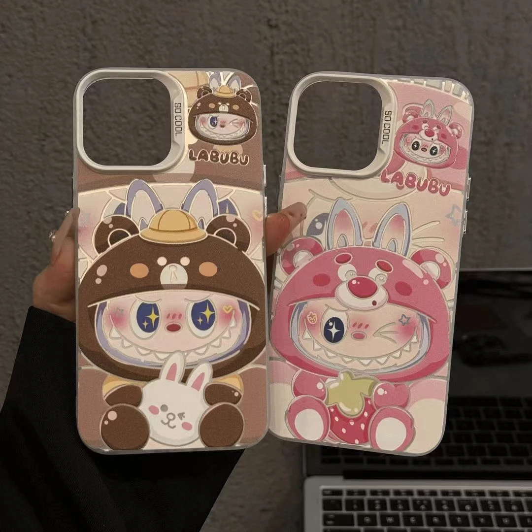 布朗熊拉布布适用华为vivo小米oppo荣耀苹果16手机壳15镭射14防摔