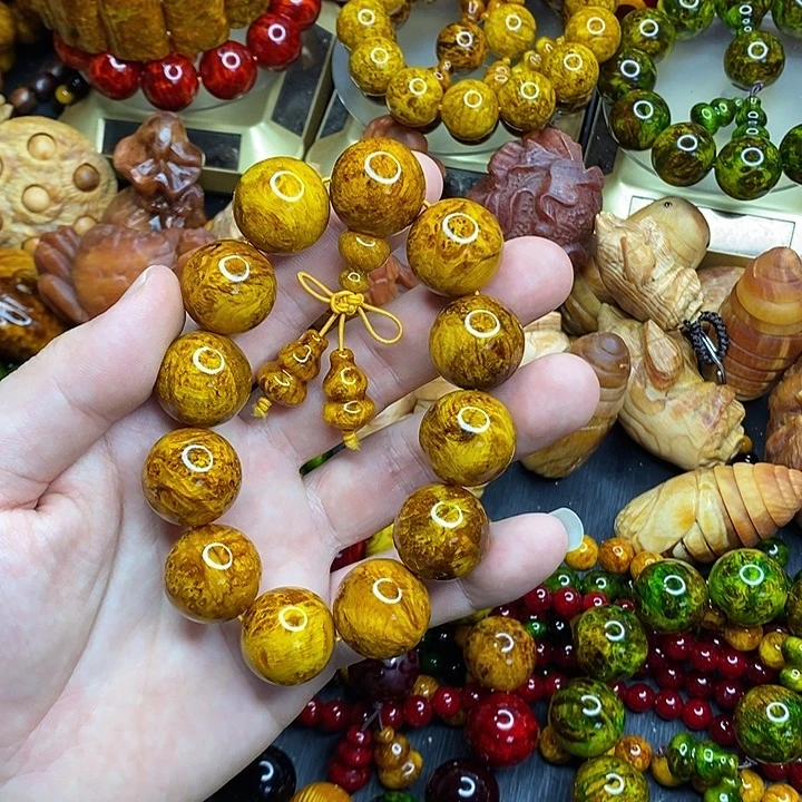 松木琥珀木文玩手串