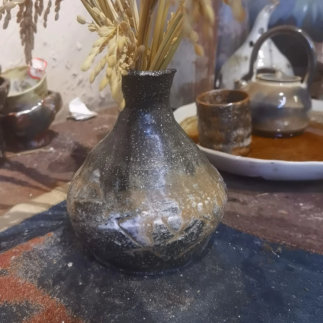 蓝***开摆件手工高温原矿窑变新品特价福利