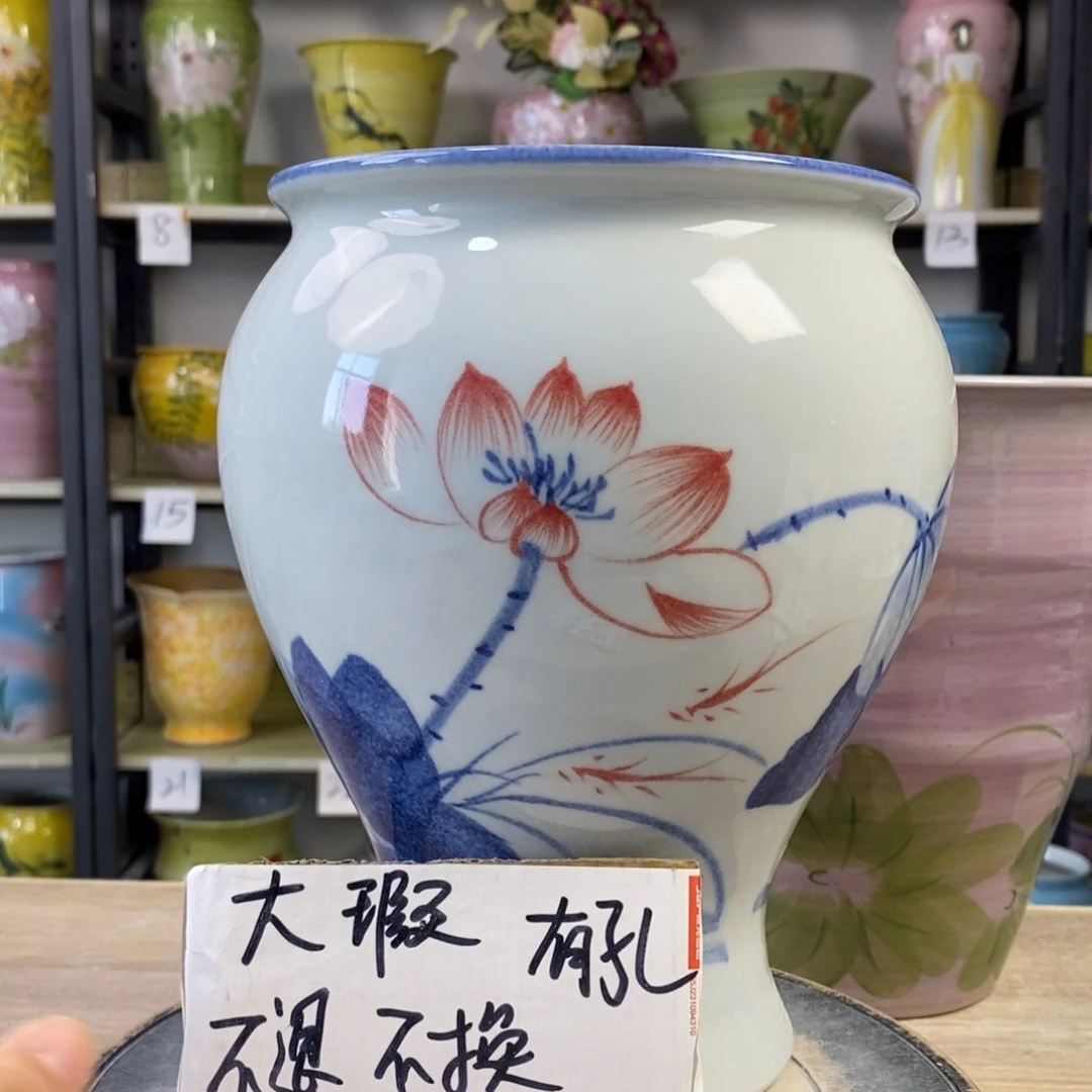 景德镇手工手绘陶瓷花盆