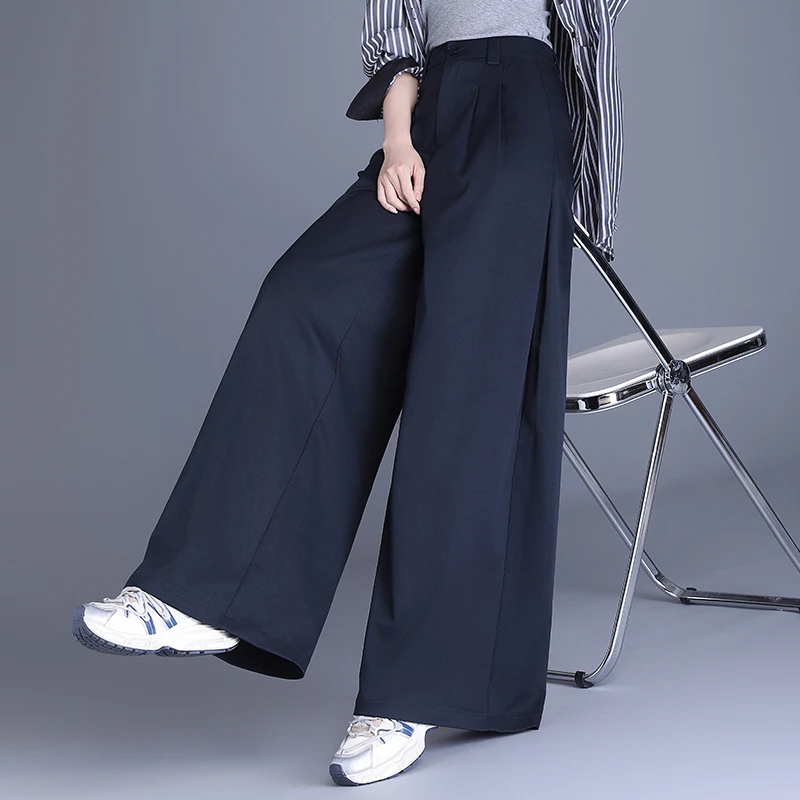 2025春夏新款裤裙垂感高级感宽松阔腿女裤子裙裤大脚梨形身材长裤