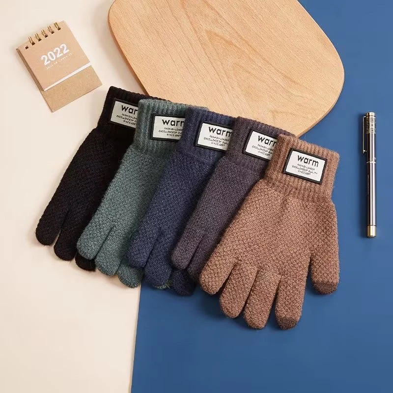 男士秋冬季触屏加厚加绒防寒防风手套骑行开车