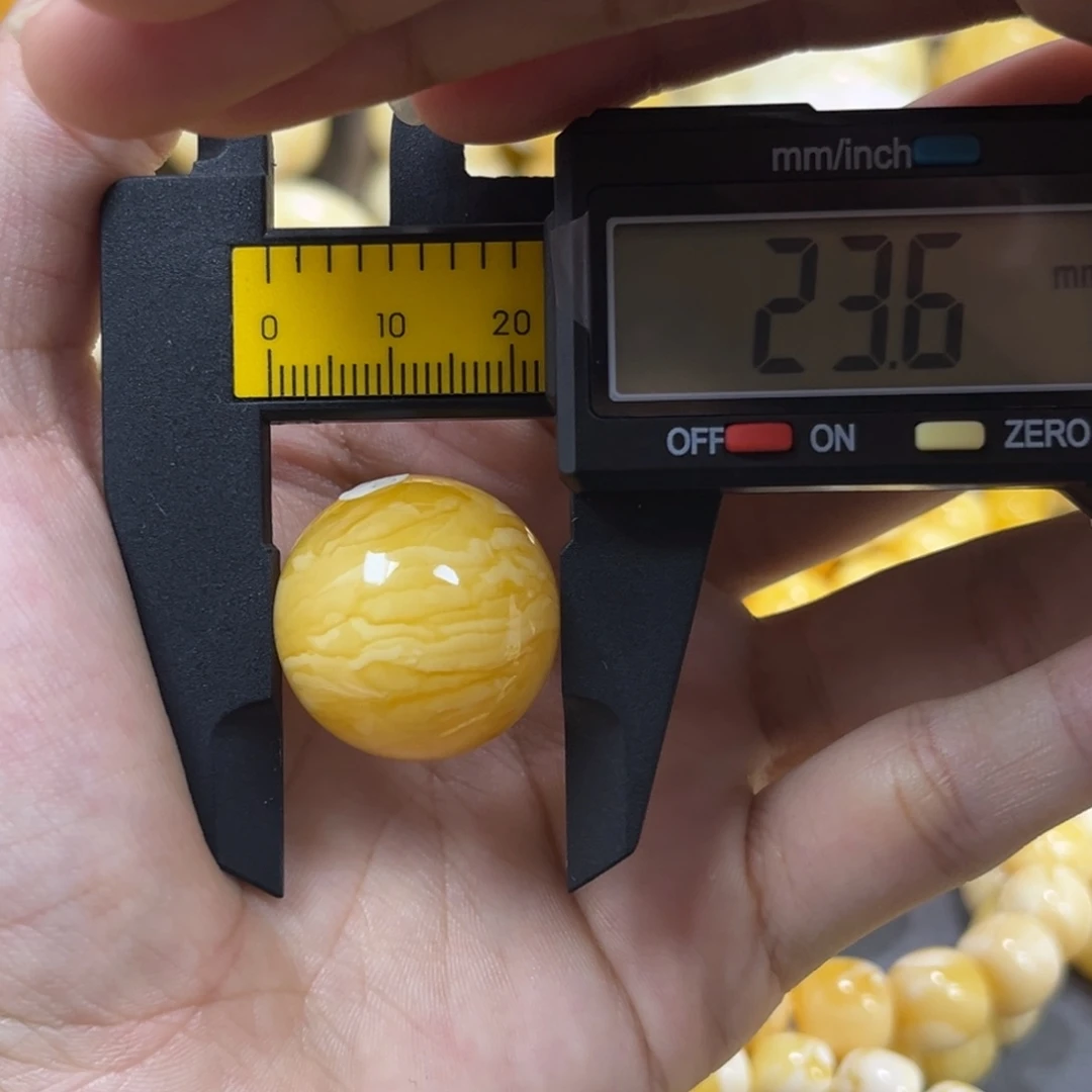 琥珀未镶嵌手串单珠圆珠