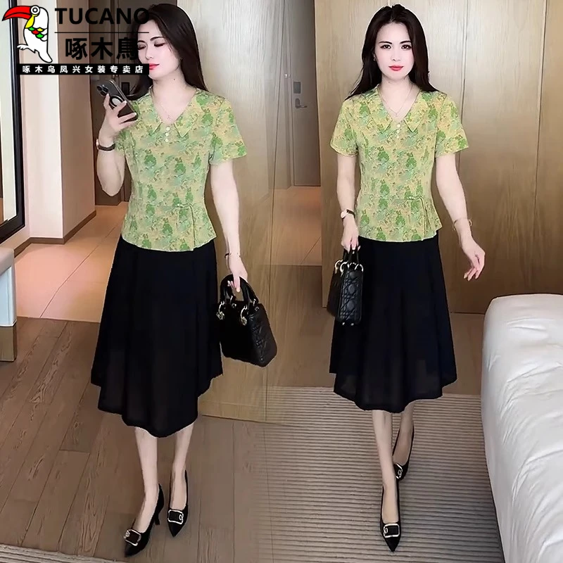 啄木鸟2025新款爆款连衣裙女夏季2025新款超火今年流行爆款裙子假