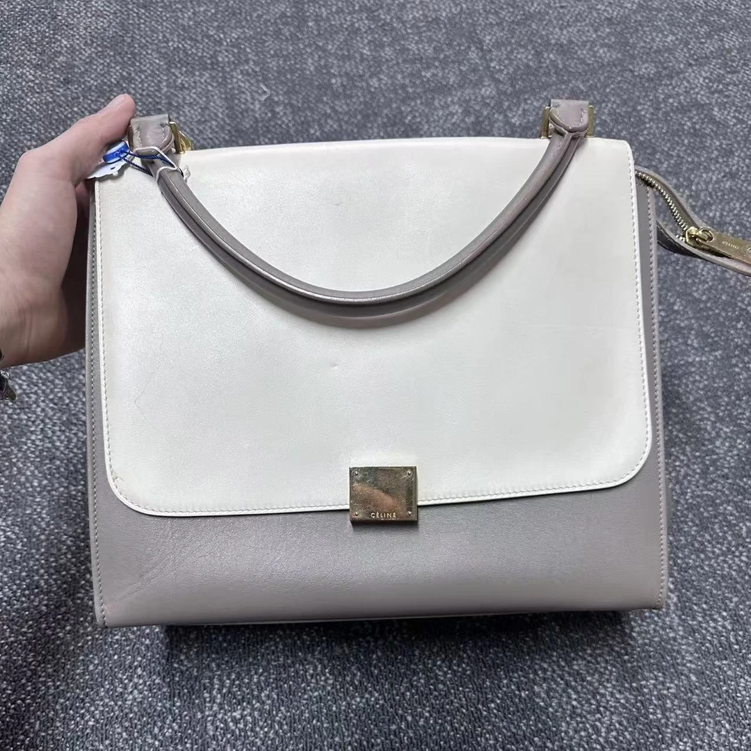 95新 Celine/思琳 赛琳白色翻盖-n/二奢包包