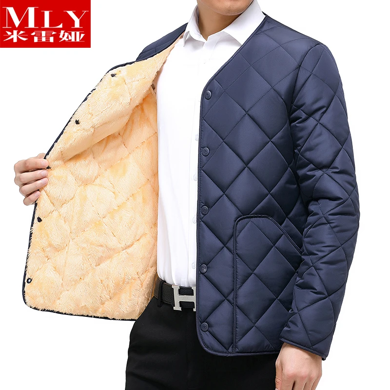 秋冬新款棉衣棉服内胆男冬装中老年加绒加厚爸爸装短款大妈外套
