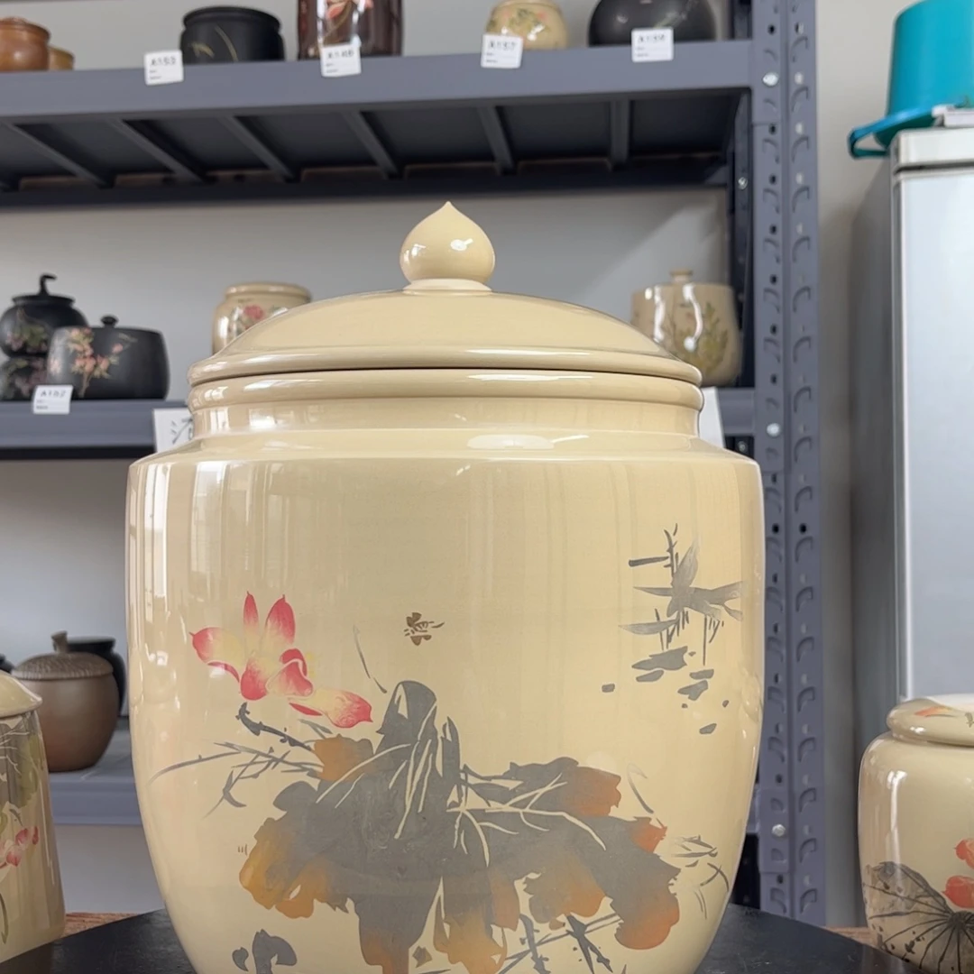 白泥水亮光存茶缸9–11饼全品