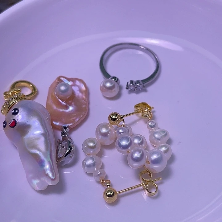 淡水珍珠合金颈饰30