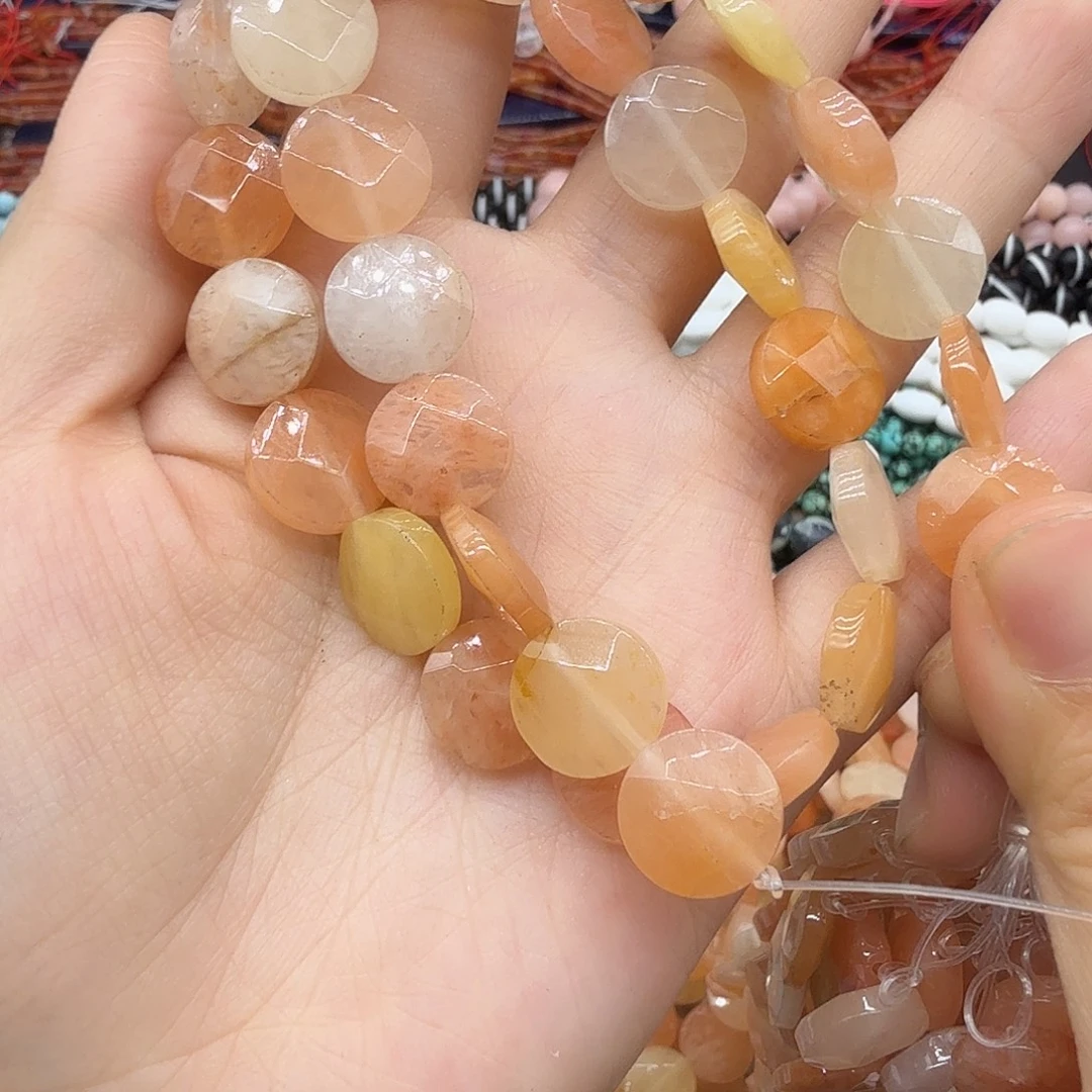 未镶嵌珠宝半成品水晶卡12缅橘圆饼一条