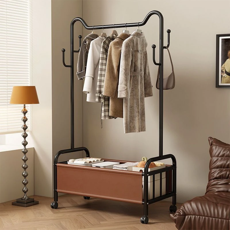 衣帽架落地卧室挂衣架家用室内移动轻奢晾衣架置物挂杆衣架