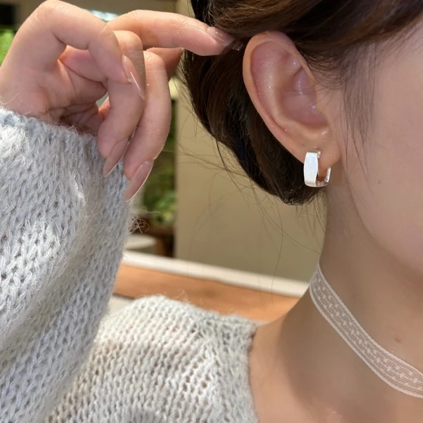 方形拉丝耳扣高级感小众轻奢百搭气质耳环A-236