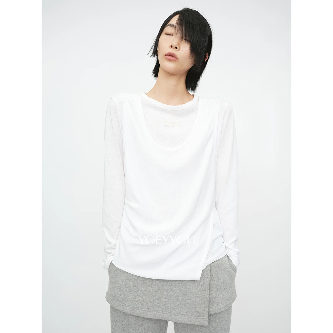 YOEYYOU 设计师品牌 25秋冬新品 修身假两件T恤 SOLSOL买手店