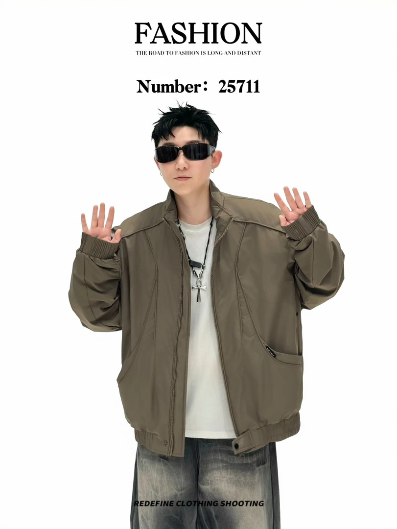 正方体25711秋冬季新款立领夹克保暖潮流休闲百搭棉服外套