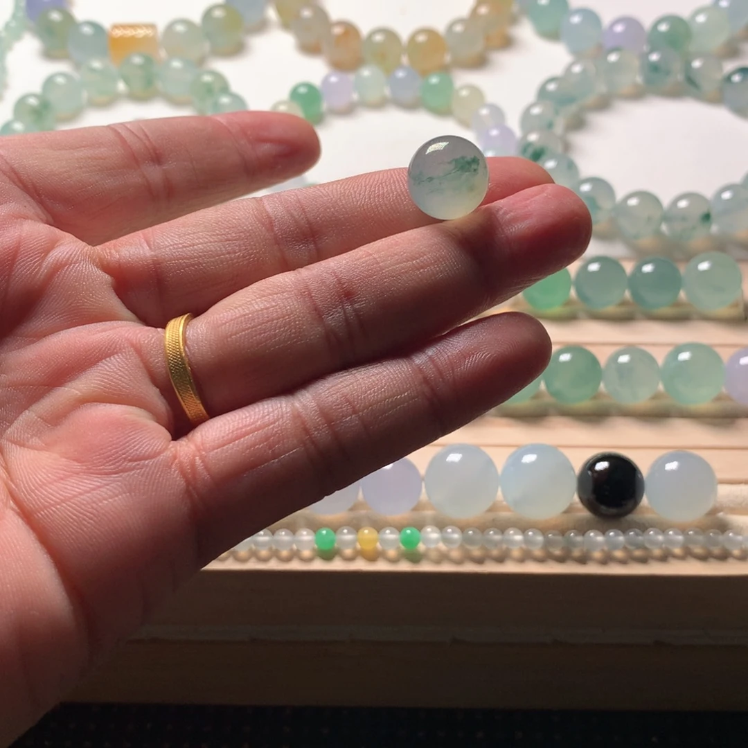 翡翠未镶嵌手链天然翡翠卡13单珠