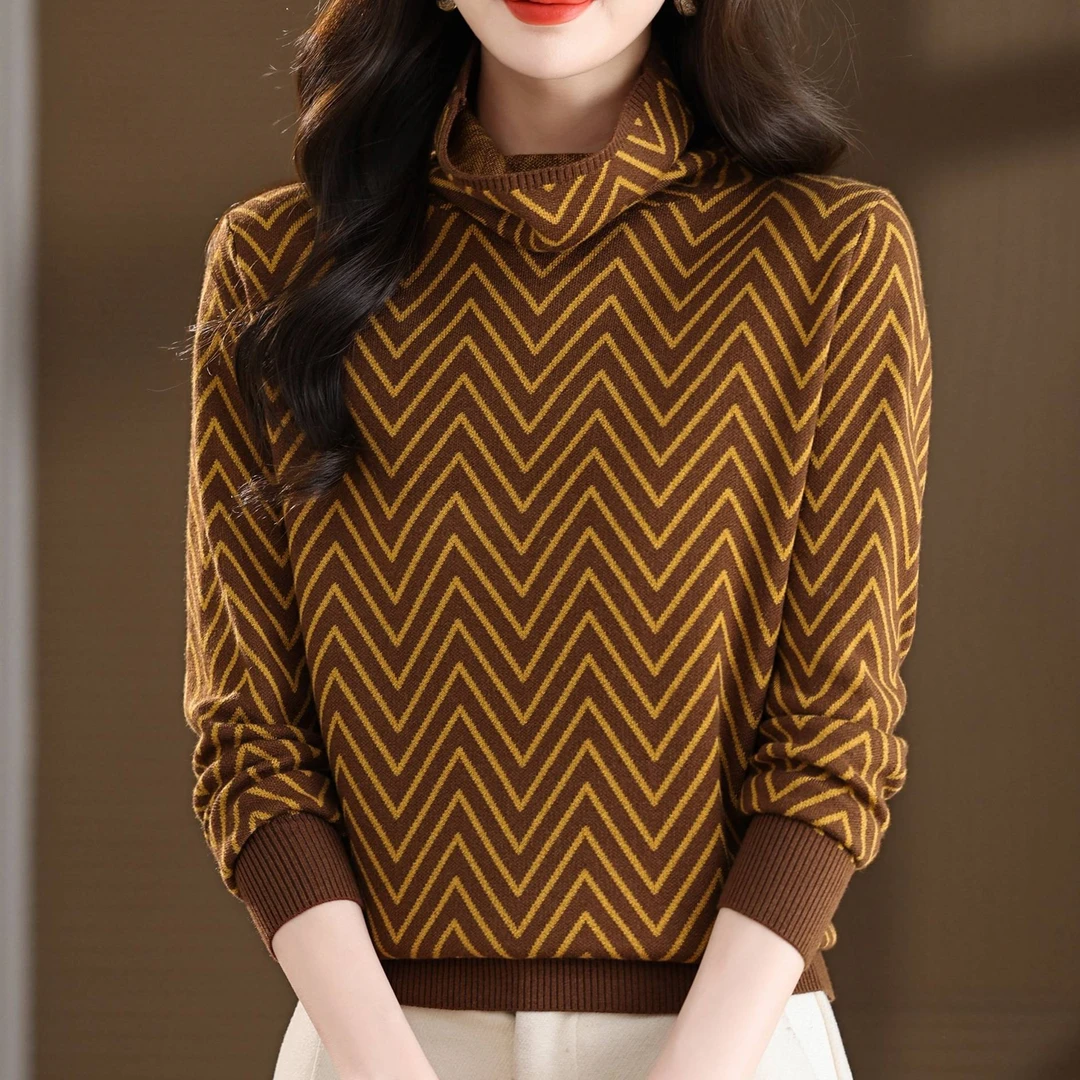 25新款秋冬季提花毛针织衫长袖软糯纯毛衣常规保暖秋冬时尚