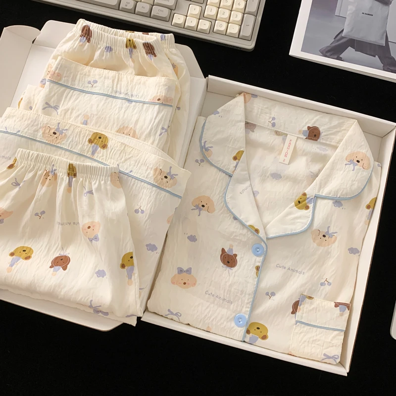 【三件套】云朵棉睡衣女款爆款2025新款女大学生夏季女款夏天家居服