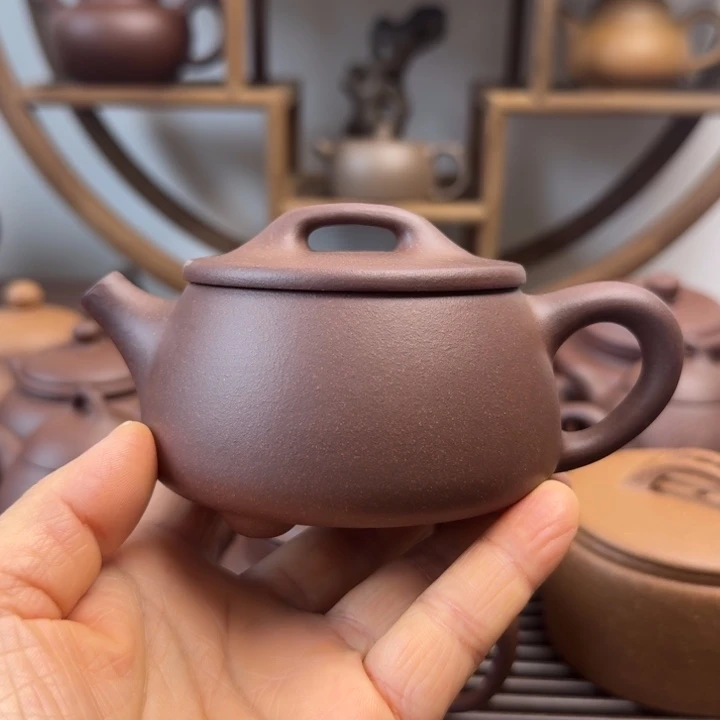 紫砂茶壶190cc宽口石瓢嫩底槽清
