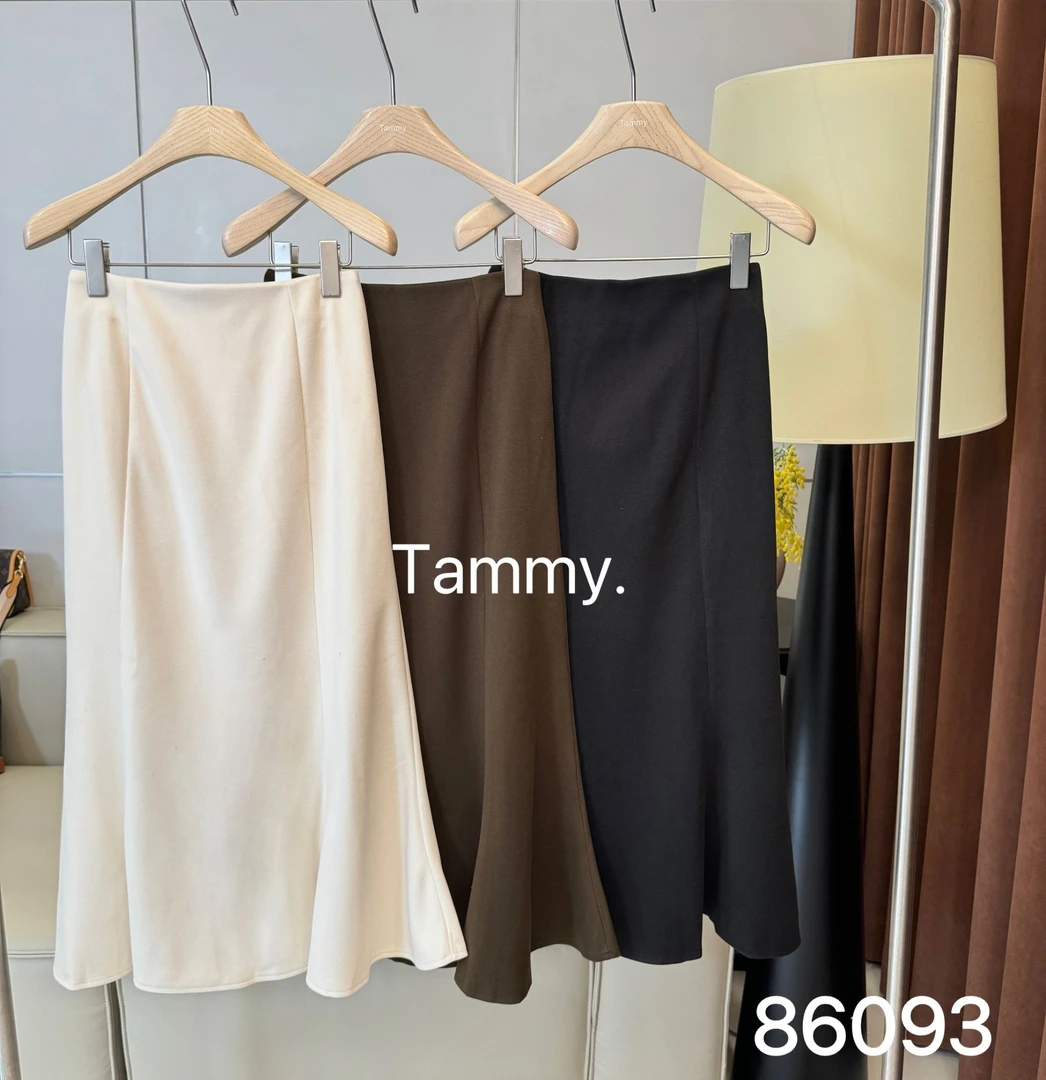 Tammy鱼尾裙简约纯色松紧腰韩版气质修身百搭中长款