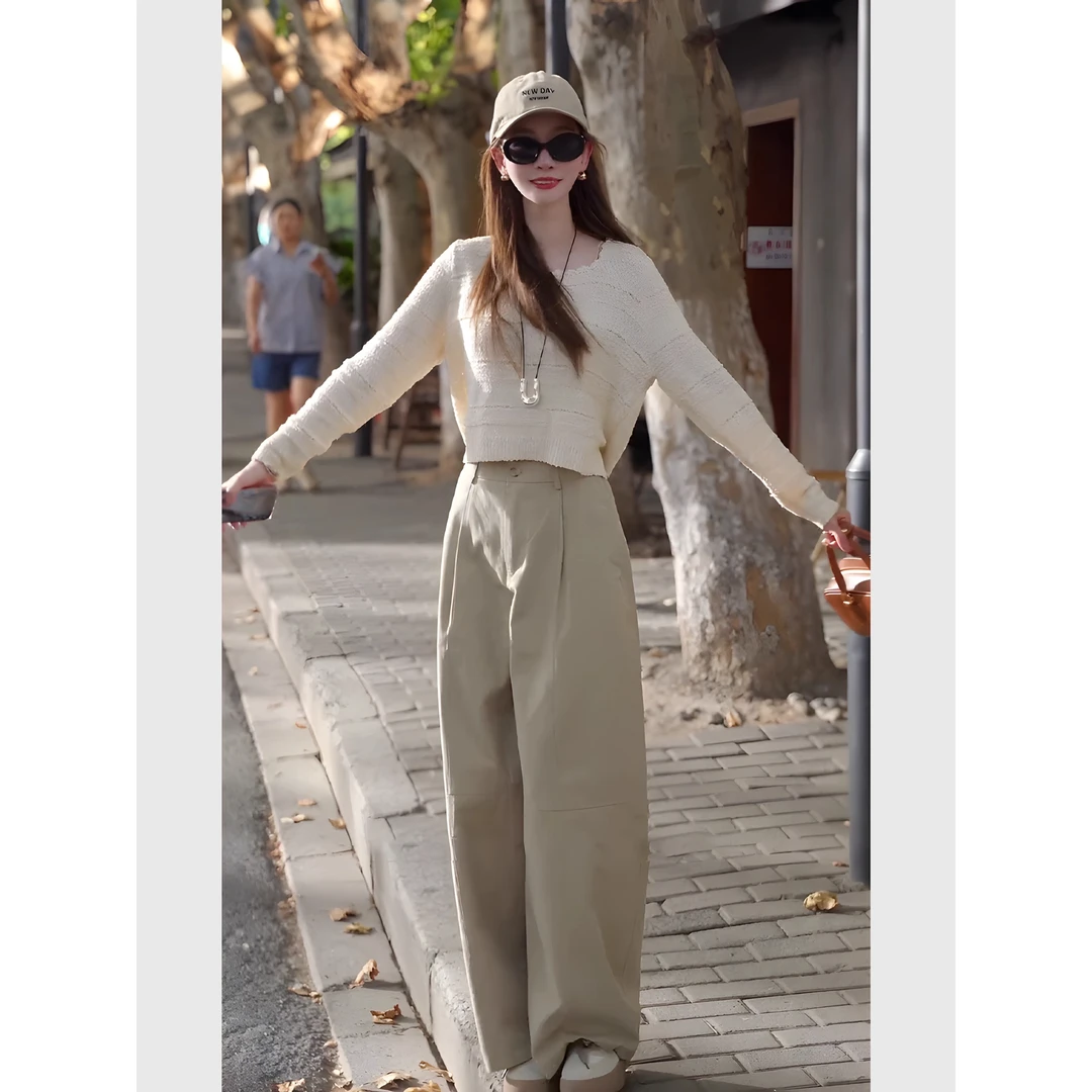 2025女装洋气穿搭套装女秋冬超好看小香风针织上衣阔腿裤两件套