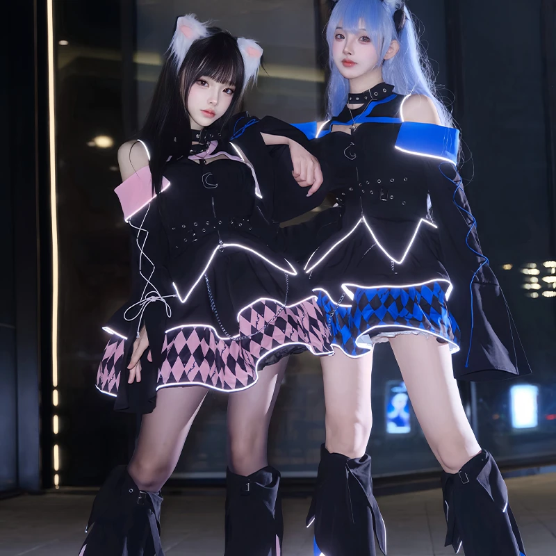 【啵啵】月隐FS大全套装战斗服亚文化魔法少女甜酷反光设计感