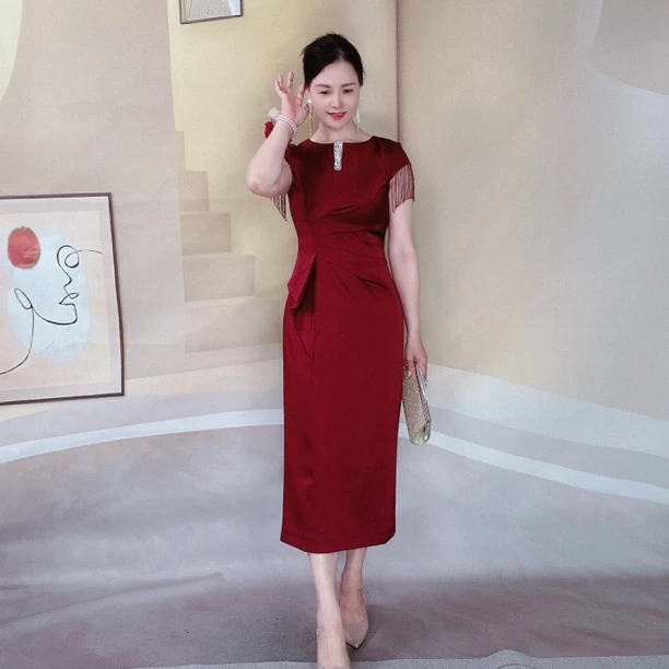 喜妃琳0008喜婆婆喜妈妈婚宴礼服小个子妈妈装显瘦气质时尚修身