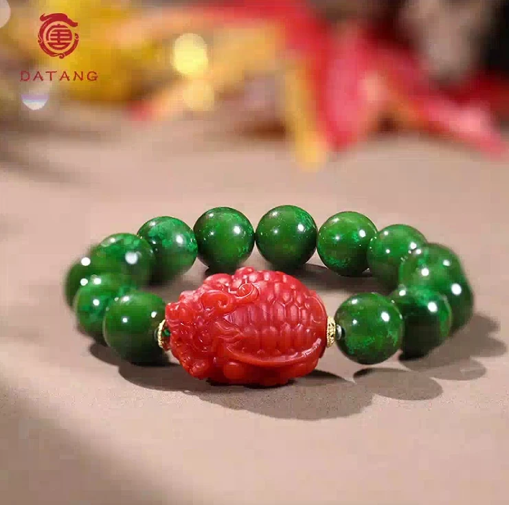 南红龙龟18K和田玉手链S31739