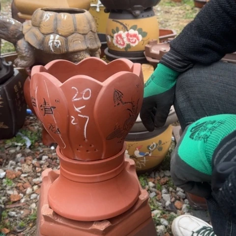 紫砂花盆紫砂花盆盆景盆栽瑕疵