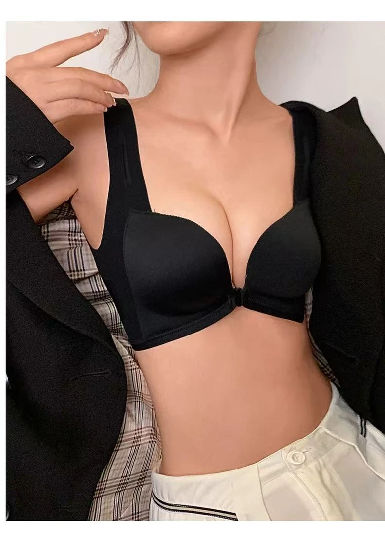 889-20006小胸显大聚拢无痕前扣调整型背心式宽肩带内衣女（AB杯）