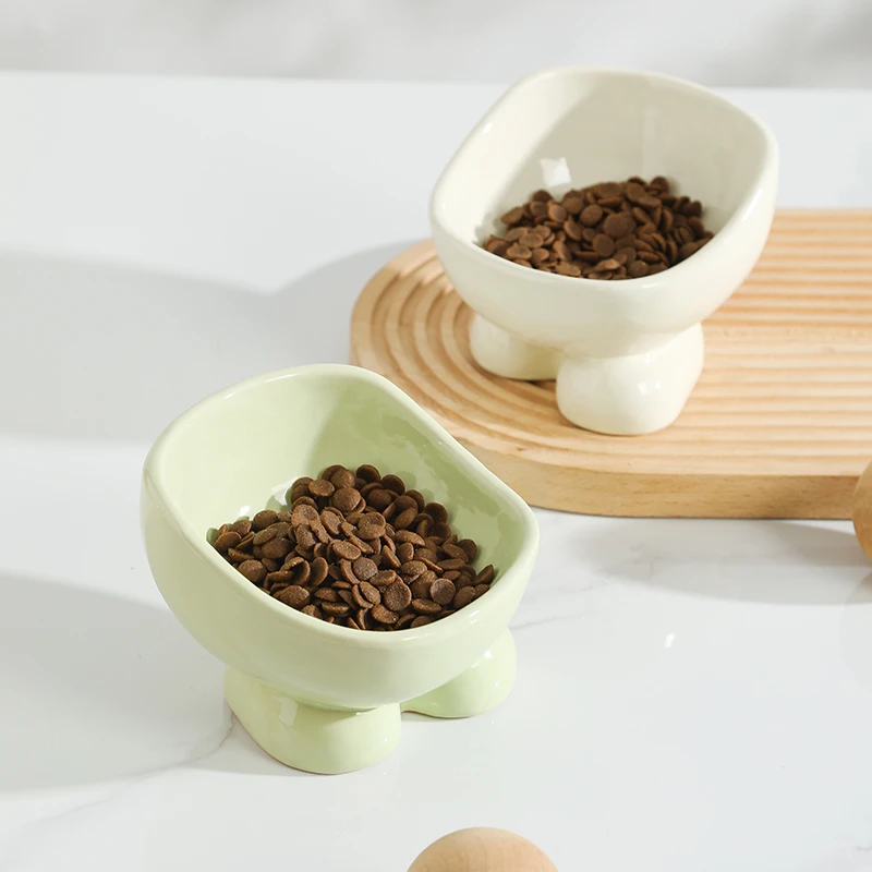 陶瓷宠物碗猫碗象腿碗狗碗食盆猫咪饭碗大口径水碗斜口碗防打翻