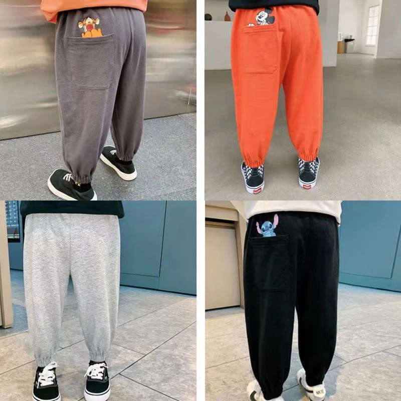 宝宝裤子春秋装新款中小儿童休闲长裤卡通男女童小脚口运动裤百搭