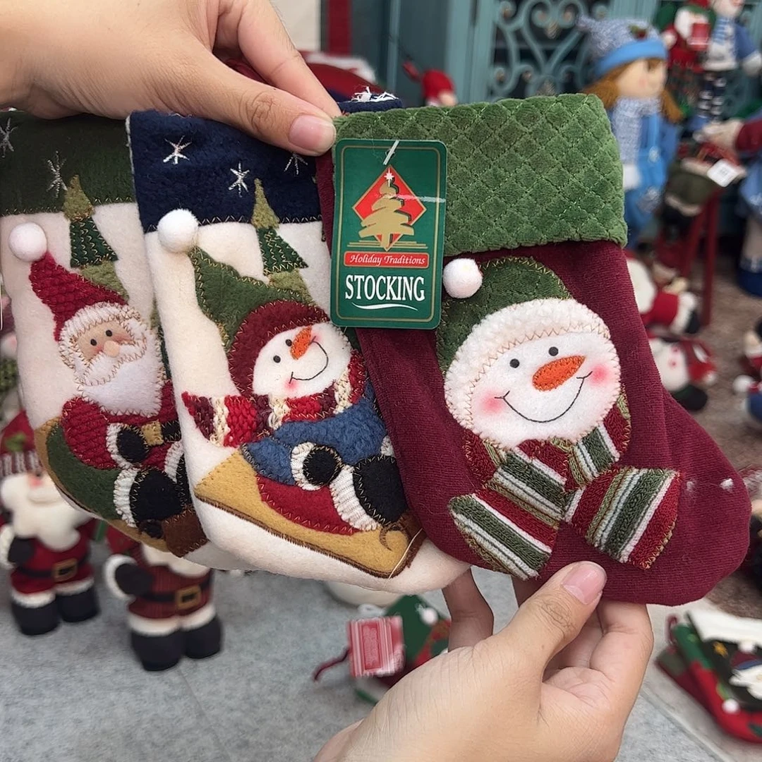 毛绒圣诞袜子3组合套装
