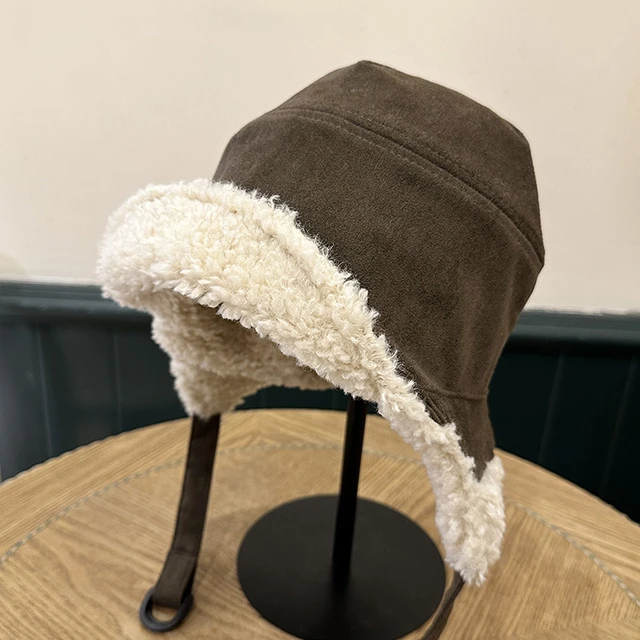 韩国新款丝绒麂皮双面女帽加厚防寒骑行保暖护耳帽