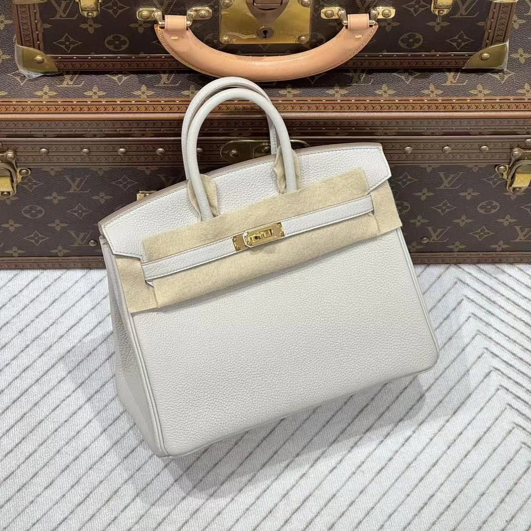 未使用 Hermes/爱马仕 lina/b刻爱马仕冰川白bk25包