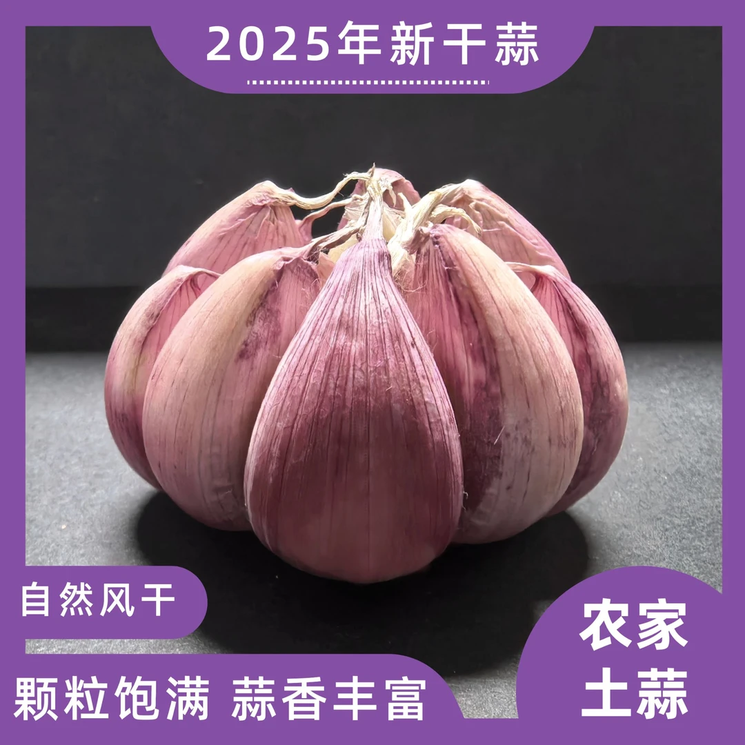中果25年新干蒜自种香蒜土蒜风干紫皮蒜辣味十足口感脆嫩