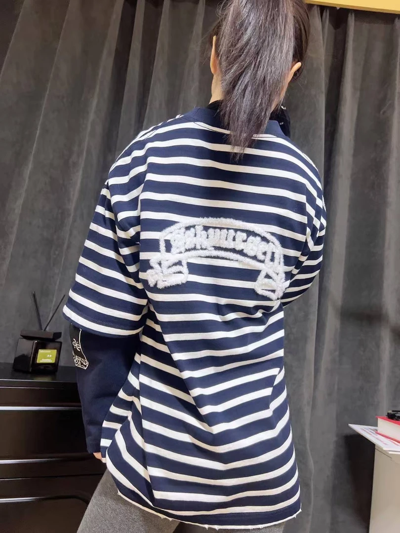 313227套头长袖秋季条纹套头款拼接卫衣夏季圆领上衣ins